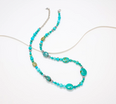 American West Colors of Turquoise Bead Sterling Silver Necklace, 21"